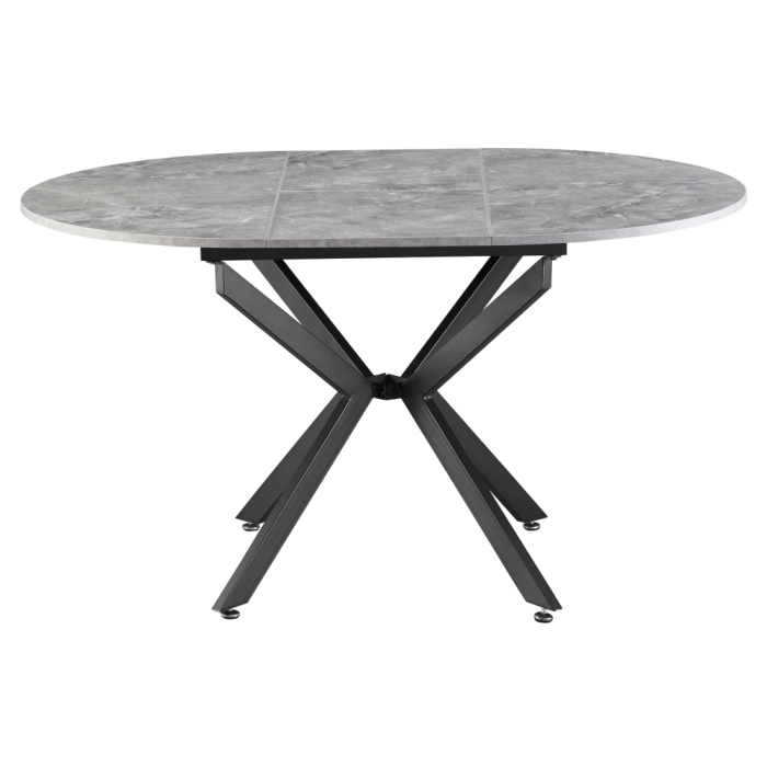 Masă dining extensibilă, beton/neagră, 120x120-160x75 cm, ABERO TIP 2 [3]