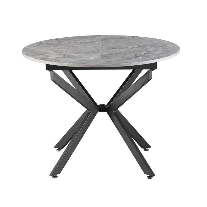 Masă dining extensibilă, beton/neagră, 120x120-160x75 cm, ABERO TIP 2 [2]