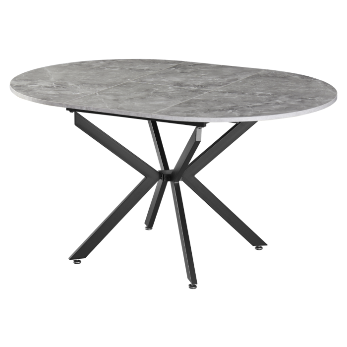 Masă dining extensibilă, beton/neagră, 120x120-160x75 cm, ABERO TIP 2 [4]