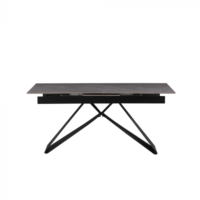 Masă dining extensibilă, beton/neagră, 160-200x90 cm, MAJED [5]