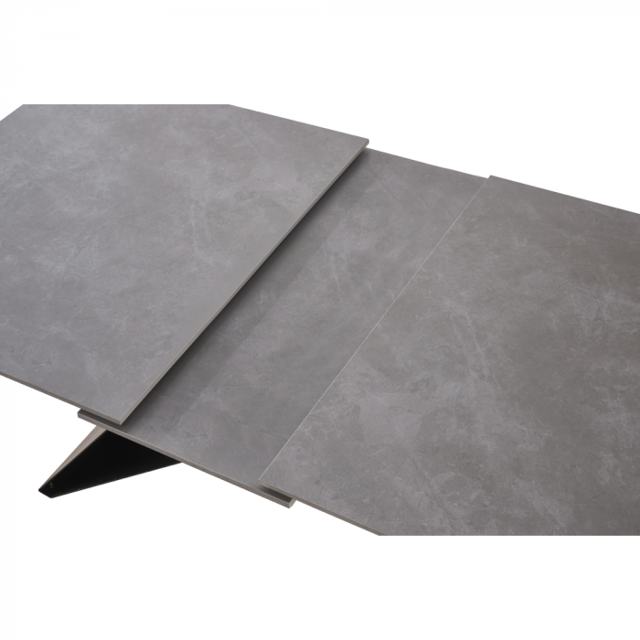 Masă dining extensibilă, beton/neagră, 160-200x90 cm, MAJED [7]