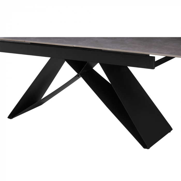 Masă dining extensibilă, beton/neagră, 160-200x90 cm, MAJED [8]