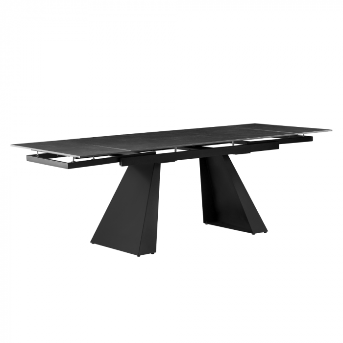 Masă dining extensibilă, grafit/neagră, 160-240x90 cm, SALAL [3]