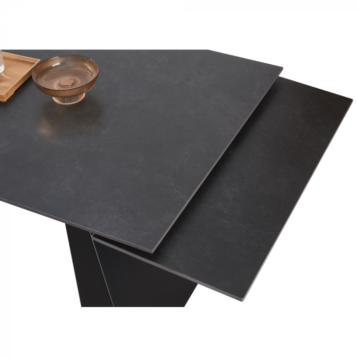 Masă dining extensibilă, grafit/neagră, 160-240x90 cm, SALAL [7]