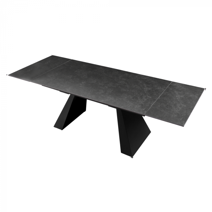 Masă dining extensibilă, grafit/neagră, 160-240x90 cm, SALAL [8]