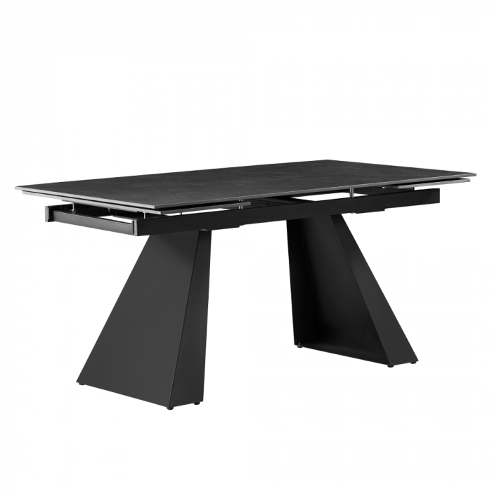 Masă dining extensibilă, grafit/neagră, 160-240x90 cm, SALAL [1]