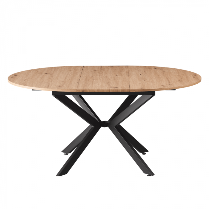 Masă dining extensibilă, stejar artisan / neagră, 120x120-160x75 cm, ABERO TIP 2 [3]