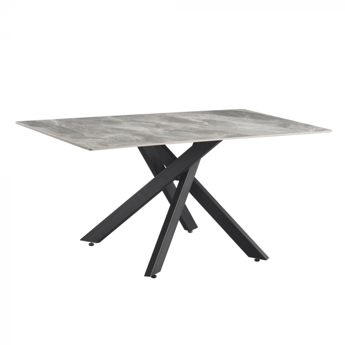 Masă dining, gri deschis/neagră, 160x90 cm, ZENOS [1]