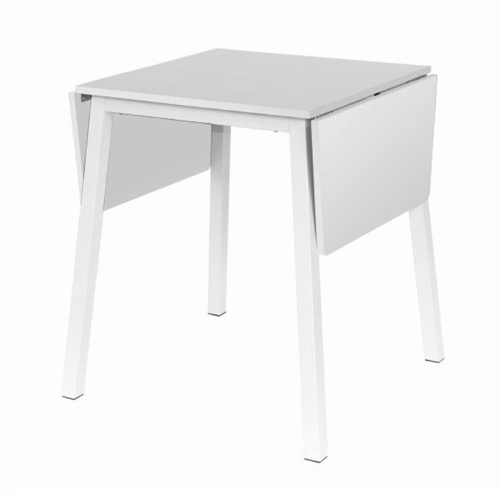 Masă dining, MDF folie/metal, alb, 60-120x60 cm, MAURO [2]