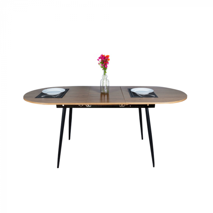 Masă dining, pliabilă, stejar / neagră 150-190x75 cm, TAMERON [6]