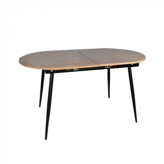 Masă dining, pliabilă, stejar / neagră 150-190x75 cm, TAMERON [1]