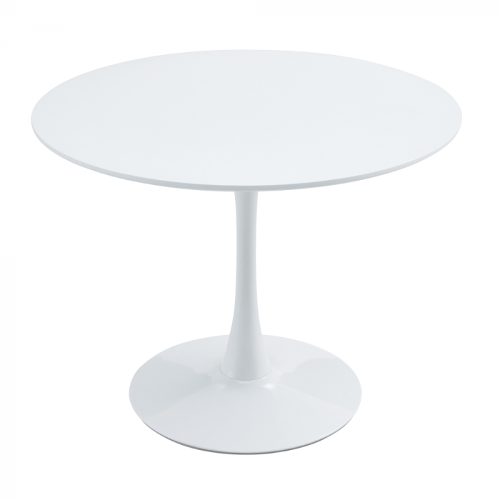 Masă dining, rundă, alb mat, diametru 110 cm, REVENTON NEW [2]
