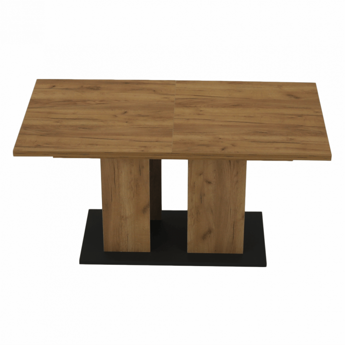Masă dining, stejar craft auriu / grafit gri, 155-204x86 cm, FIDEL [2]