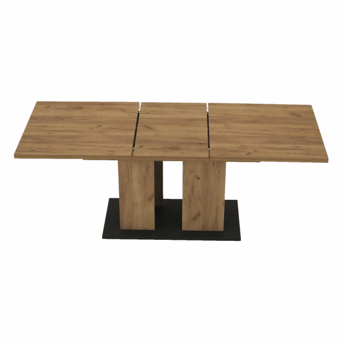 Masă dining, stejar craft auriu / grafit gri, 155-204x86 cm, FIDEL [14]