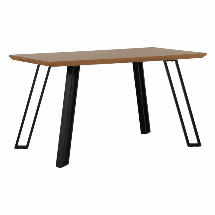 Masă dining, stejar/negru, 140x80 cm, PEDAL [1]