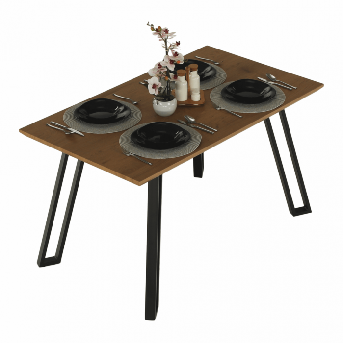 Masă dining, stejar/negru, 140x80 cm, PEDAL [11]