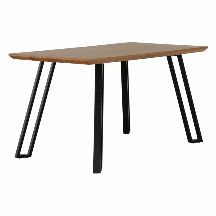 Masă dining, stejar/negru, 140x80 cm, PEDAL [15]