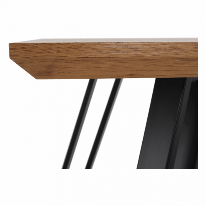 Masă dining, stejar/negru, 140x80 cm, PEDAL [4]