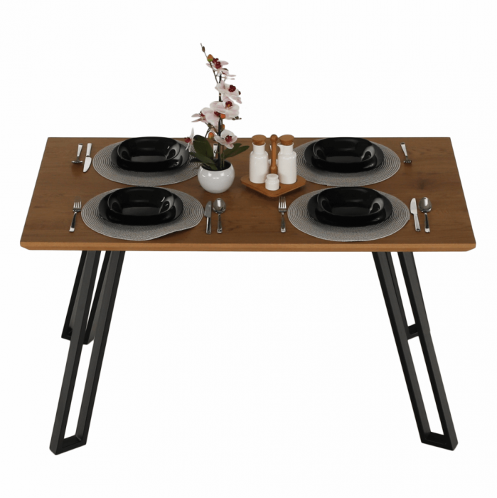 Masă dining, stejar/negru, 140x80 cm, PEDAL [13]