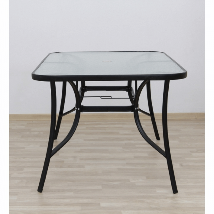 Masă dining, sticlă securizată/oţel, 150x90 cm, PASTER [12]