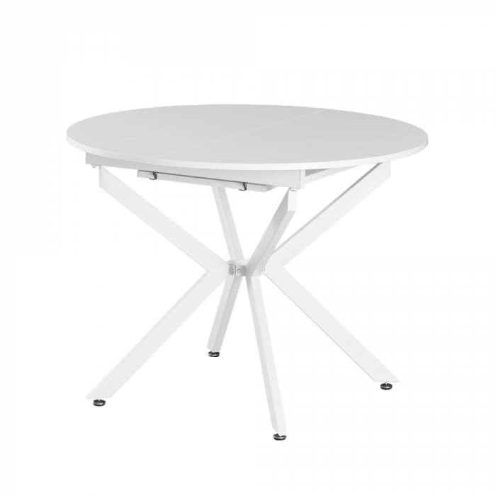 Masă extensibilă de dining, albă, 100x100-140x75 cm, ABERO TIP 1 [1]