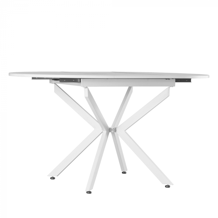 Masă extensibilă de dining, albă, 100x100-140x75 cm, ABERO TIP 1 [6]
