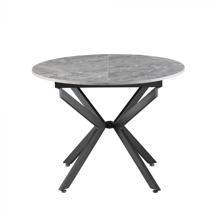 Masă extensibilă de dining, beton/neagră, 100x100-140x75 cm, ABERO TIP 1 [2]