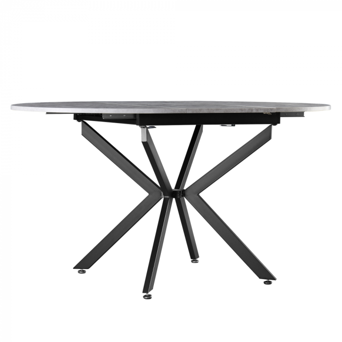 Masă extensibilă de dining, beton/neagră, 100x100-140x75 cm, ABERO TIP 1 [5]
