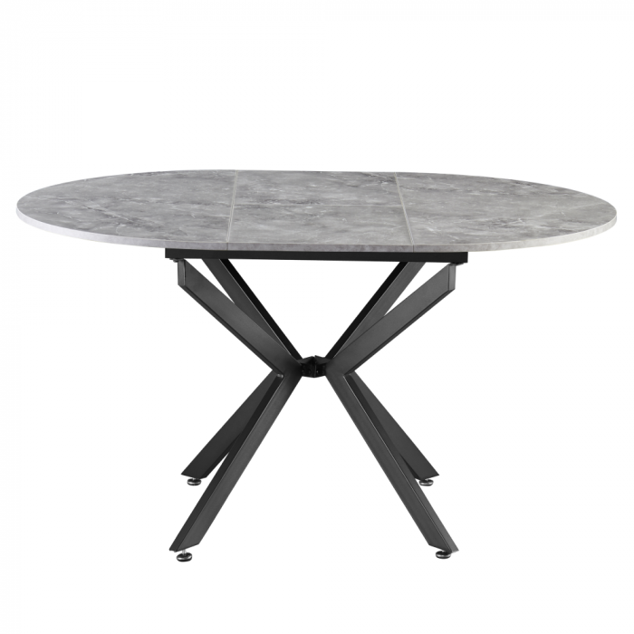 Masă extensibilă de dining, beton/neagră, 100x100-140x75 cm, ABERO TIP 1 [4]