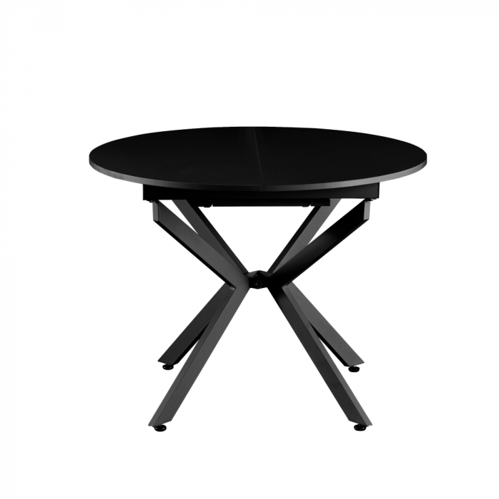 Masă extensibilă de dining, neagră, 100x100-140x75 cm, ABERO TIP 1 [3]