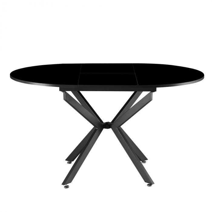Masă extensibilă de dining, neagră, 100x100-140x75 cm, ABERO TIP 1 [4]