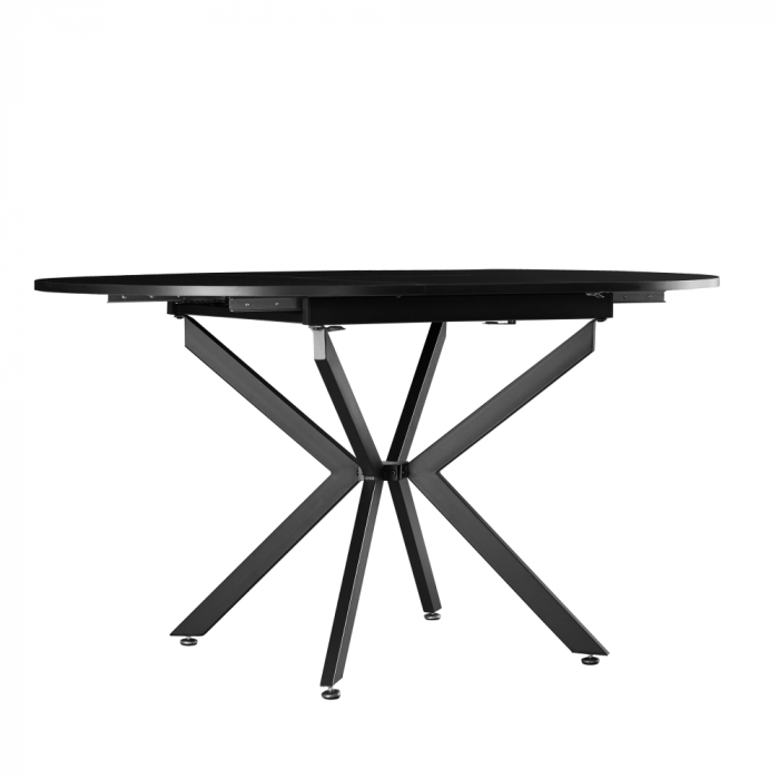 Masă extensibilă de dining, neagră, 100x100-140x75 cm, ABERO TIP 1 [5]