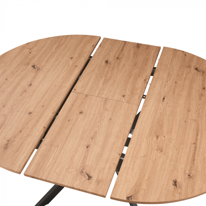 Masă extensibilă de dining, stejar artisan / neagră, 100x100-140x75 cm, ABERO TIP 1 [3]