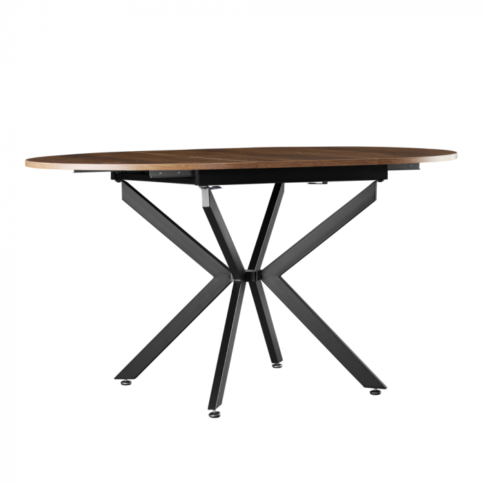 Masă extensibilă de dining, stejar închis/neagră, 100x100-140x75 cm, ABERO TIP 1 [6]
