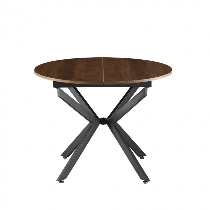 Masă extensibilă de dining, stejar închis/neagră, 100x100-140x75 cm, ABERO TIP 1 [3]