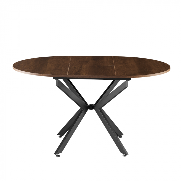 Masă extensibilă de dining, stejar închis/neagră, 100x100-140x75 cm, ABERO TIP 1 [5]
