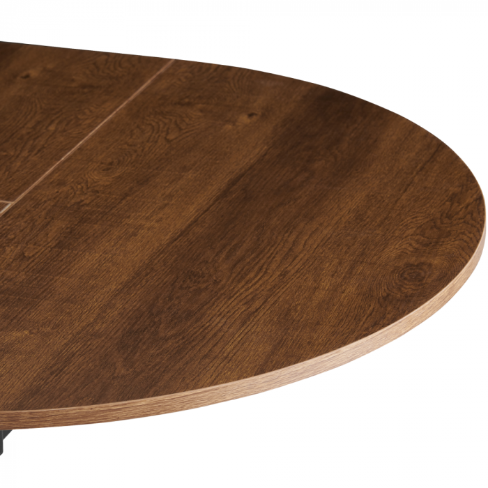 Masă extensibilă de dining, stejar închis/neagră, 100x100-140x75 cm, ABERO TIP 1 [9]