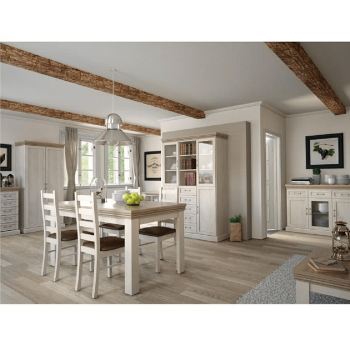 Masă extensibilă pentru dining, pin nordic/stejar sălbatic, 160-203x90 cm, ROYAL ST [2]