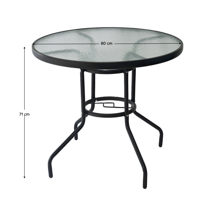 Masă grădină, oţel negru/sticlă securizată, BORGEN NEW TYP 2 [6]