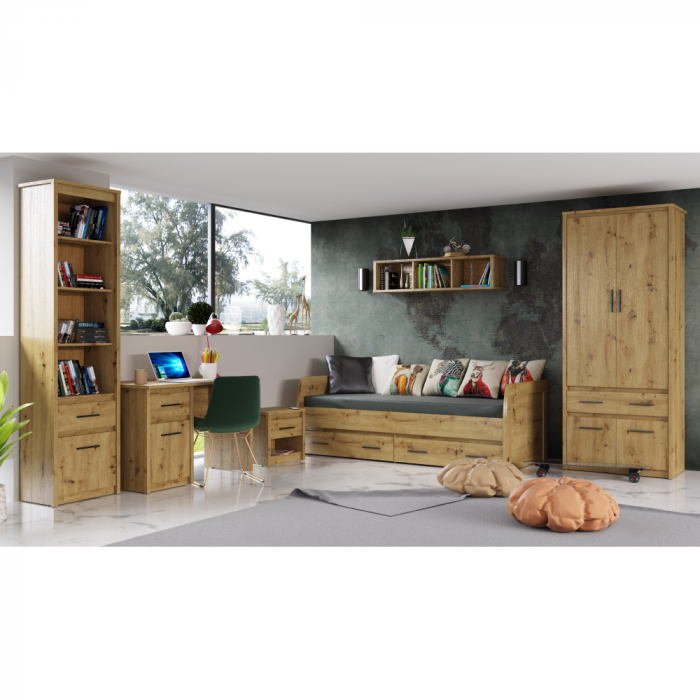 Masă PC 1D1S/120, stejar Artisan, AIRON [2]
