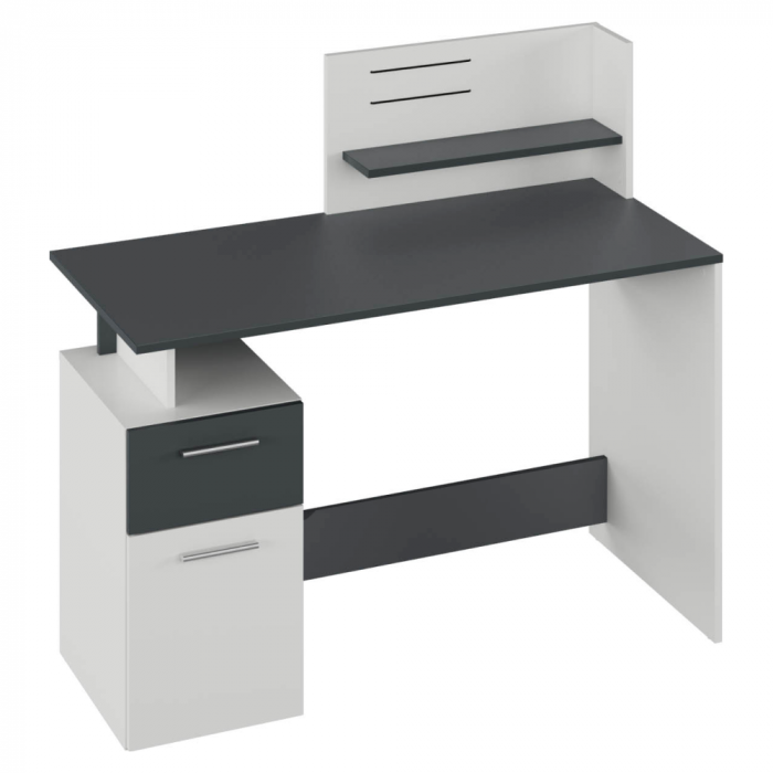 Birou , alb/grafit, 122 cm lungime [2]
