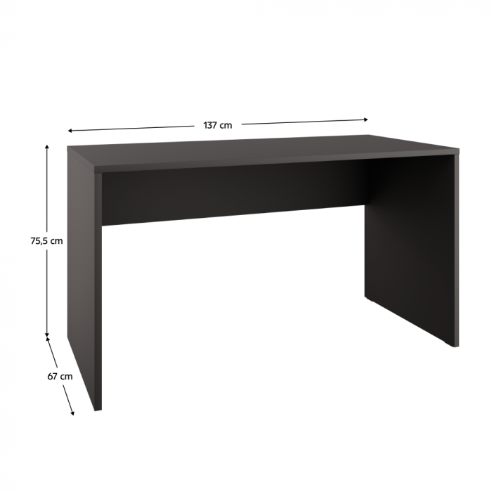 Masă birou,  pal  antracit,137 cm lungime x 67 cm adancime x 75,5 cm inaltime [2]