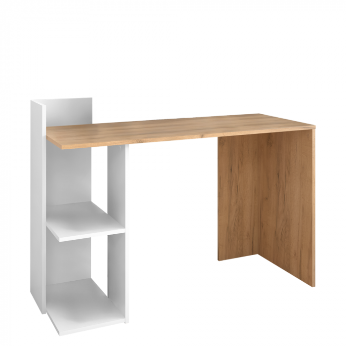 Birou/Masă PC, stejar artisan/alb, 120 cm lungime, modern [2]