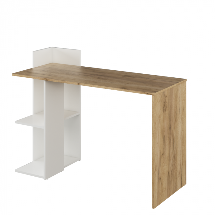 Birou/Masă PC, stejar artisan/alb, 120 cm lungime, modern [3]