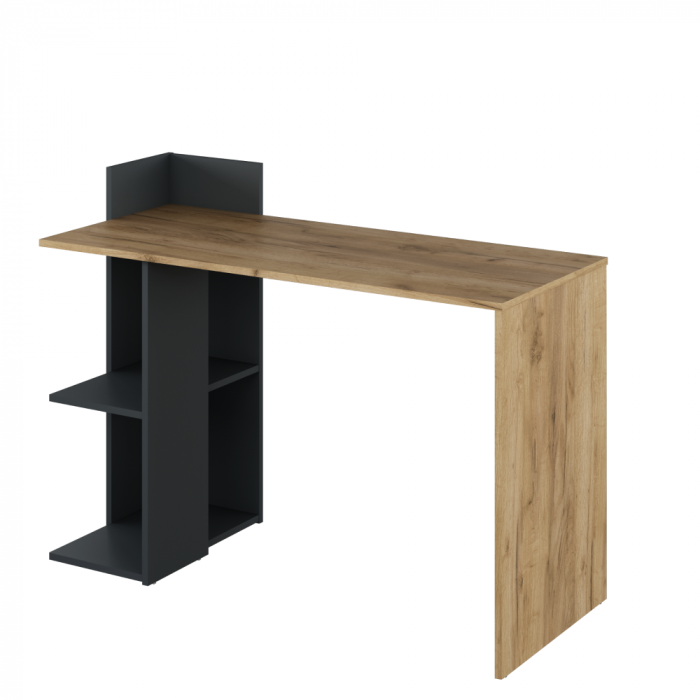 Birou/Masă PC, stejar artisan/grafit,120 cm lungime , modern [3]