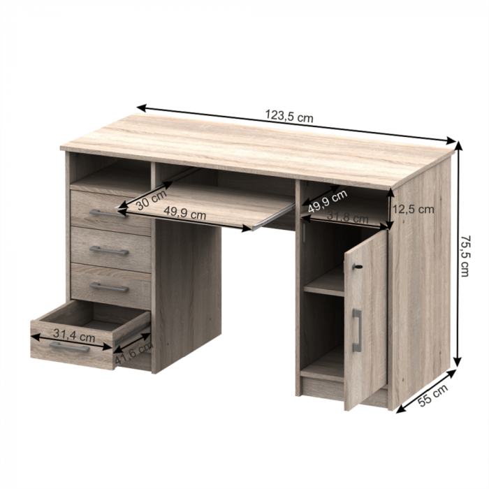 masă PC, stejar sonoma, B9 NEW [4]