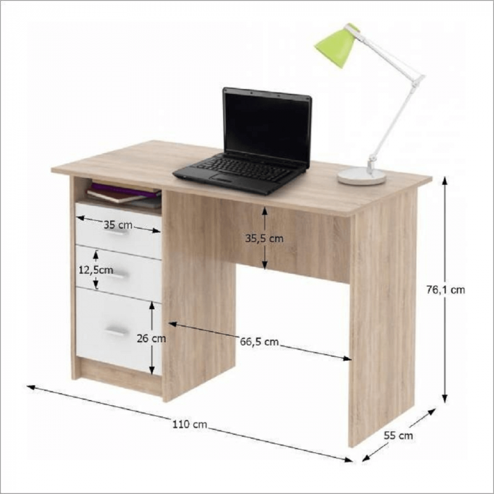 Masă PC, stejar sonoma, SAMSON NEW [2]