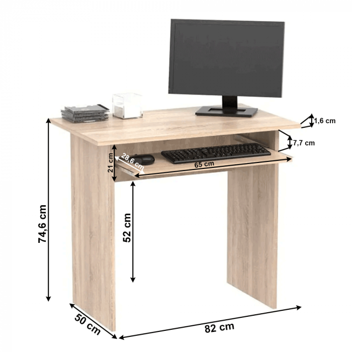Masă PC, stejar sonoma, VERNER NEW [2]