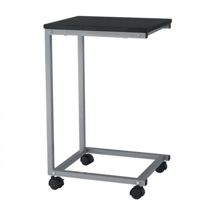 Masă portabilă, negru/metal argint, MANNY [2]