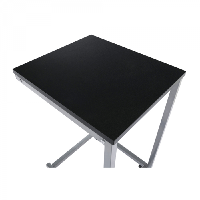Masă portabilă, negru/metal argint, MANNY [5]